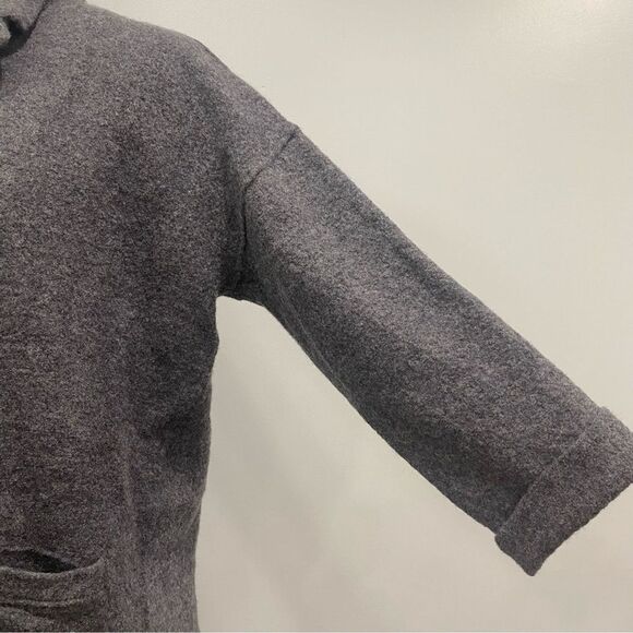 EILEEN FISHER XL Gray Merino Wool One-Button Slouchy Sweater Blazer Notch Collar - Picture 8 of 16